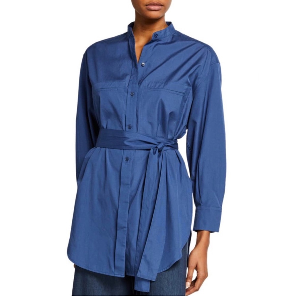 Vince Blue Belted Blouse